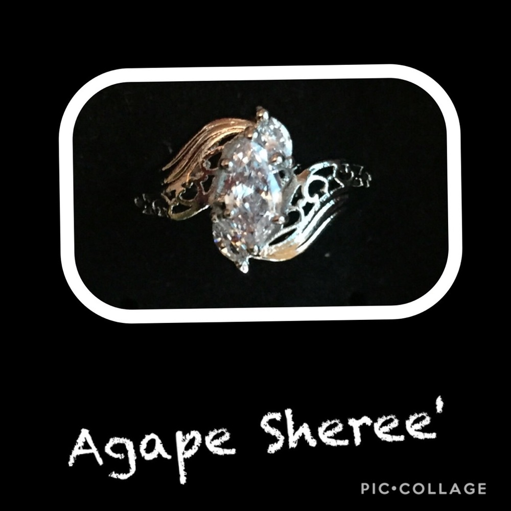 Swirl Marquise 925 Sterling Silver Stamped Ring